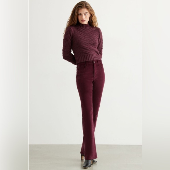 St. John's Bay Pants - ST John’s Bay Burgundy Stretch Corduroy Boot Cut Pants Boho Country Size 6